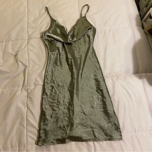 SHEIN Olive Satin Dress